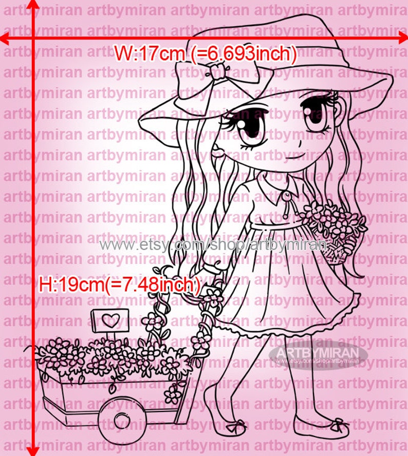 Digital Stamp Springtime Shavannah338, Digi Stamp, Printable Line art for Card and Craft Supply image 3