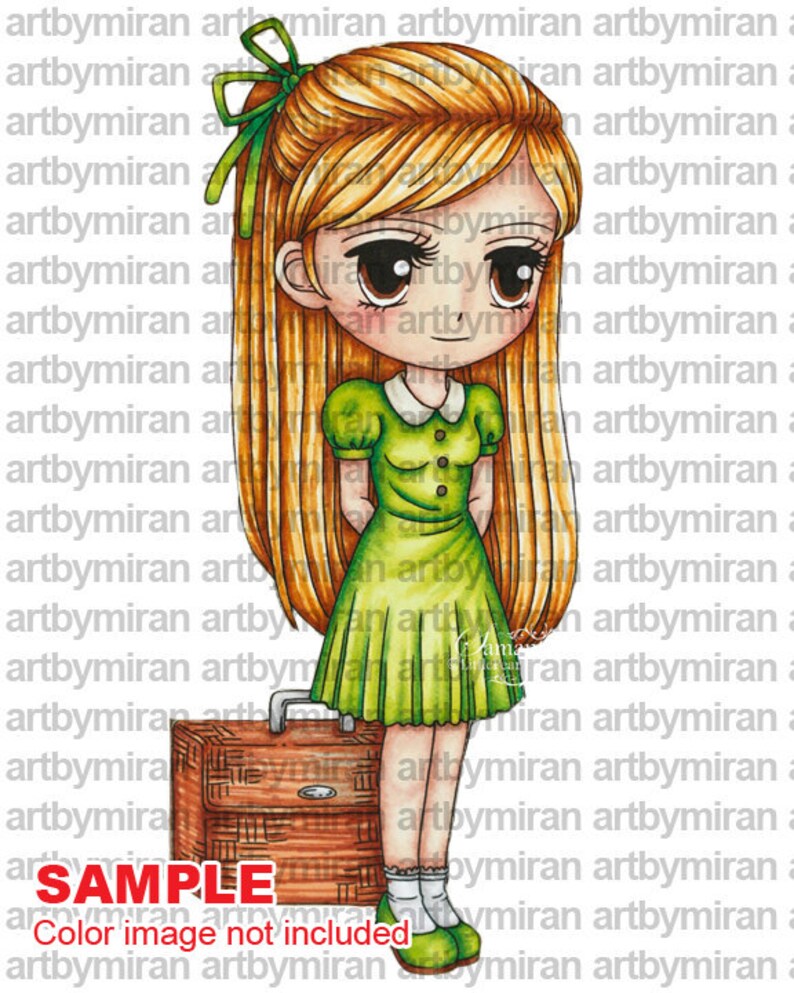 Digital Stamp-Traveling Torrie118, Digi Stamp, Printable Line art for Card and Craft Supply image 2