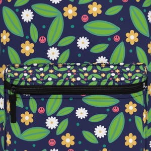 Floral Backpack, Floral Vibes, Nature Print, Backpacks with Boho Designs, Retro Fashion Bags, Cute Gift for Adventure Lovers, Flower Lover