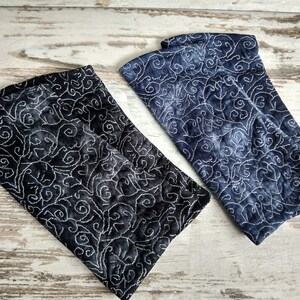 Armstulpen Stulpen Handstulpen blau oder grau in Batik Look Pulswärmer Handwärmer