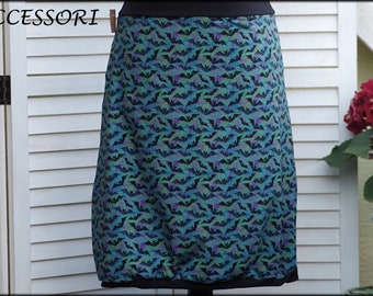Balloon skirt jersey skirt summer skirt purple violet green blue bat Halloween cotton jersey ladies skirt