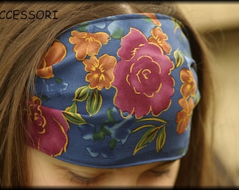 Silk hairband floral in gorgeous colors with elastic hair accessories Bandana
