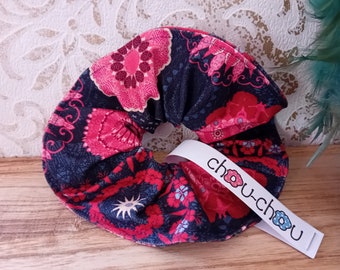 Chouchou cheveux cravate bleu foncé rouge rose mandala accessoires cheveux accessoires cheveux