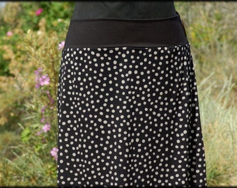 Jersey skirt summer skirt viscose jersey dotted black white ladies skirt A - form