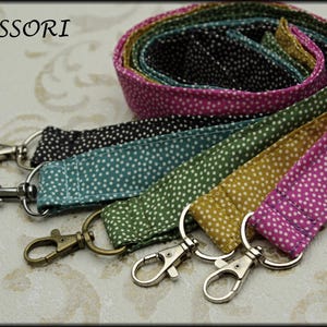 Schlüsselband Schlüsselanhänger crazy dots Ausweishalter gelb grün pink türkis schwarz Baumwolle gepunktet