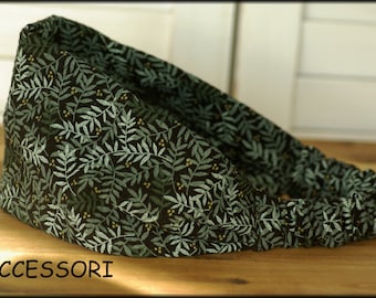 Hair band made of muslin black white mint green floral cotton hair accessories