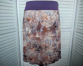 Jersey skirt, summer skirt, viscose jersey, brown, violet, pink, women's skirt, A-line shape