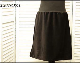 Balloon skirt corduroy skirt black cotton ladies skirt corduroy