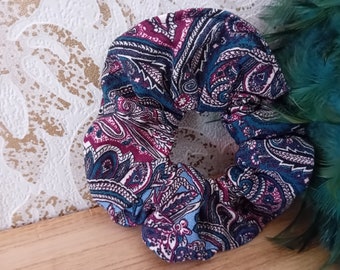 Scrunchie Haargummi Zopfgummi blau rosa Paisley Haaraccessoires Haarschmuck