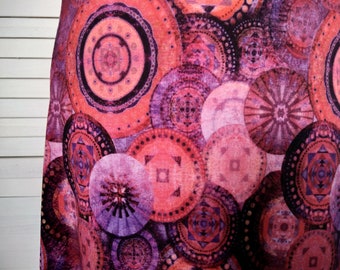 Jersey Skirt Summer Skirt Viscose Jersey Mandala Red Pink Women's Skirt A - Shape