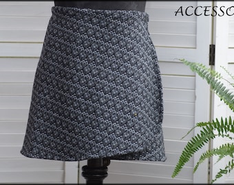 Wrap skirt wool skirt short skirt kidney warmer gray blue black mini skirt wool warm