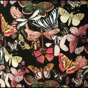 Jerseyrock Sommerrock Viskosejerse schwarz braun mit Schmetterlingen Libellen Damenrock A Form Bild 10