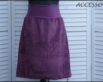 Balloon skirt corduroy skirt purple cotton women's skirt corduroy