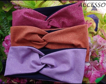 Headband knot headband glitter hairband knot hairband turban hairband bandana cotton jersey