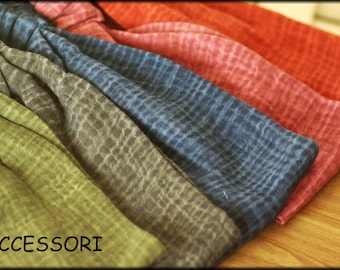 Haarband in 5 Farbenvarianten aus Musselin rosa orange blau khaki grün khaki grau  Haarschmuck Baumwolle