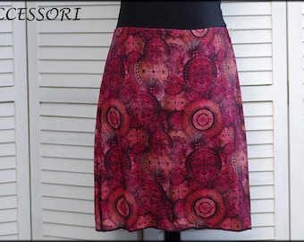 Jersey skirt summer skirt viscose jersey mandala red pink ladies skirt A - form