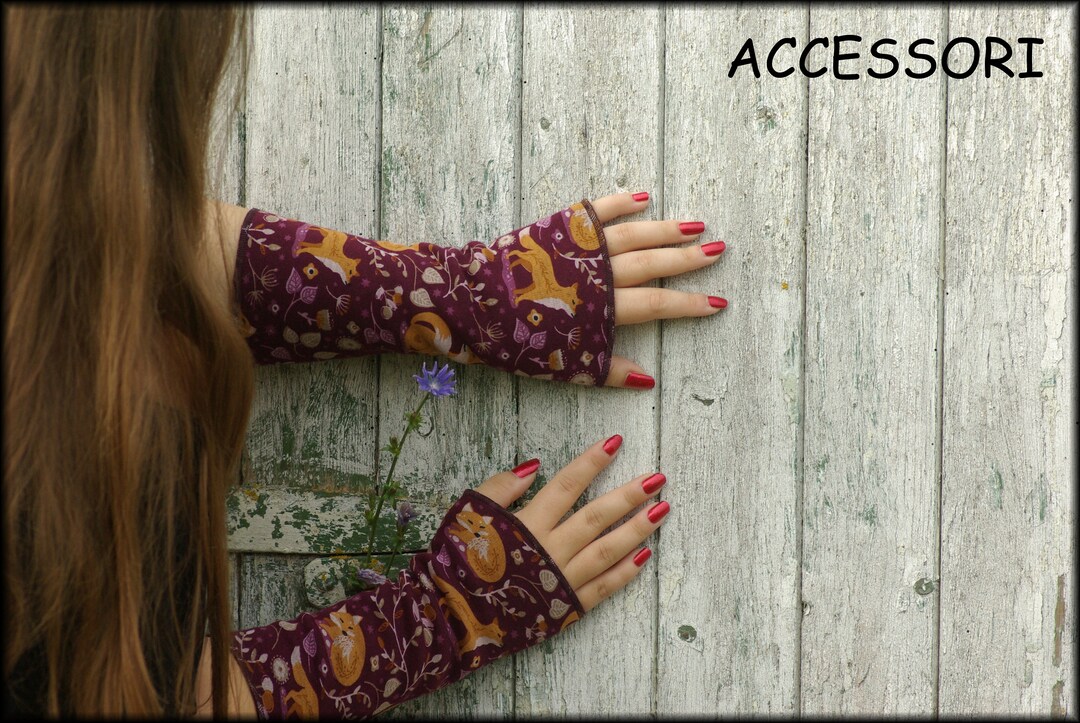 Arm Warmers With Thumb Hole or Without Cuffs Fox Orange Fleece Etsy