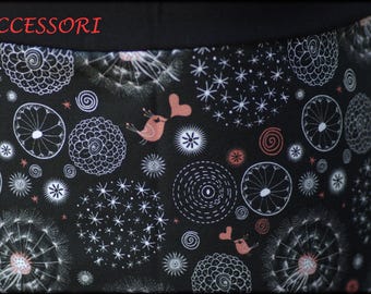 Balloon skirt jersey skirt summer skirt black red white with bird hearts cotton jersey ladies skirt