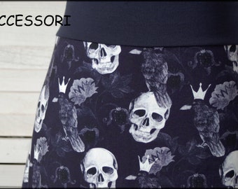 Balloon skirt jersey skirt summer skirt dark blue white raven cotton jersey floral women's skirt