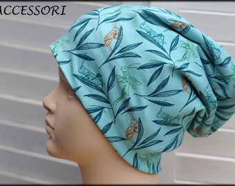 Children's Beanie Loop Turquoise Blue Grille Cotton Baby Hat