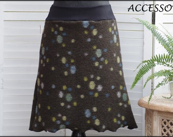 Wool skirt women's skirt short skirt A-cut dotted khaki green wool warm