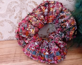 Scrunchie Haargummi Zopfgummi Tweed Boucle Creme Haaraccessoires Haarschmuck