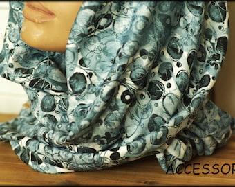 Loop scarf wrap scarf brown blue shades viscose necklace