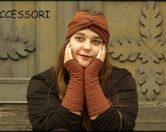 Arm warmers women's cuffs viscose cinnamon rust orange wrist warmers