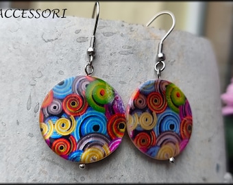Colorful stainless steel earrings