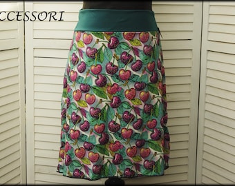 Jersey skirt summer skirt viscose jersey mint green purple pink cherries ladies skirt A - form