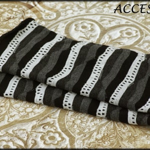 Cuffs Arm cuffs on both sides or with thumb hole black white gray stripes lined with fleece hand warmers soft warm cuddly image 3