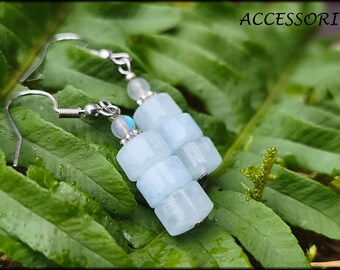 Aquamarine earrings light blue labradorite stainless steel earrings earrings