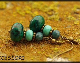 Chrysokol agate earrings