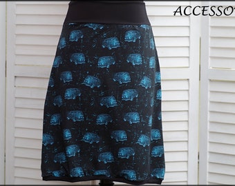 Balloon skirt jersey skirt summer skirt black blue bus cotton jersey ladies skirt