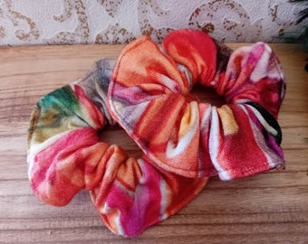 Scrunchie hair tie ponytail holder pink orange hair accessories hair jewelry