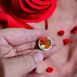Mini,realistic,ramen,red,necklace,noodles,food,jewelry,ring,earrings,