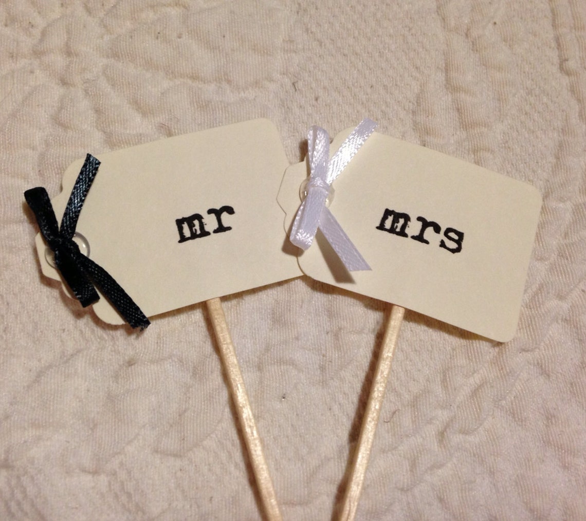 Mr & Mrs Wedding Cupcake Topper I Do Cupcake Topper Etsy