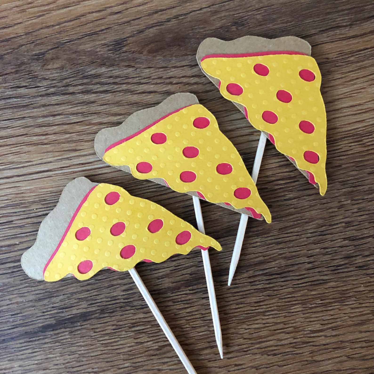 Pizza Cupcake Toppers Pizza Slice Cupcake Topper Pizza Etsy