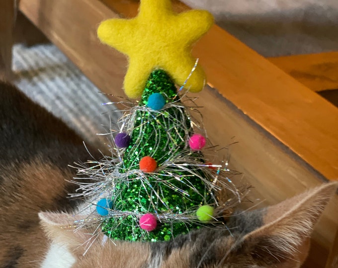 Christmas Tree Party Hat | Christmas Hat| Dog Hat | puppy birthday | Hat Headband | Tree Hat | First Birthday Hat