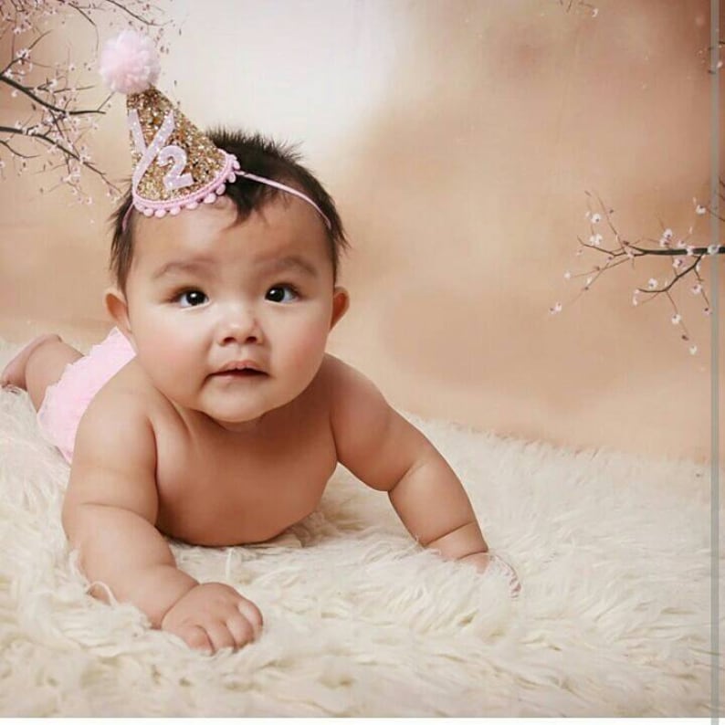 Half Birthday Mini Glittery Party Hat Half Birthday Baby Etsy