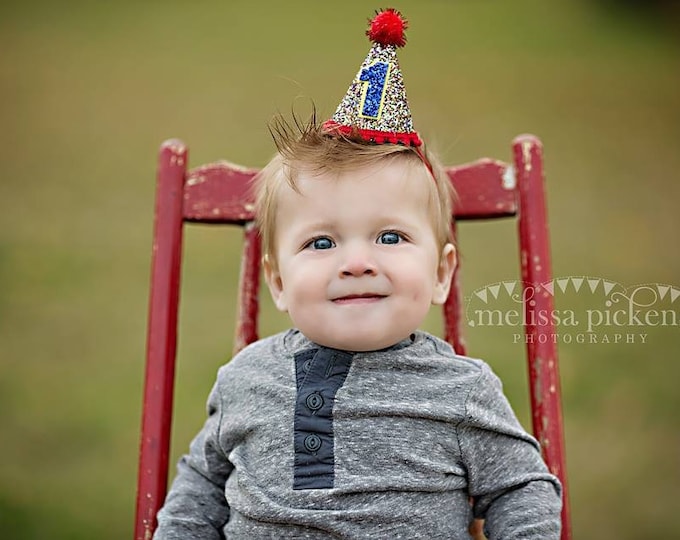 Mini Glittery Circus Birthday Party Hat First Birthday | Cake Smash |1st Birthday | Baby Girl Birthday | Birthday girl | Birthday Boy Party