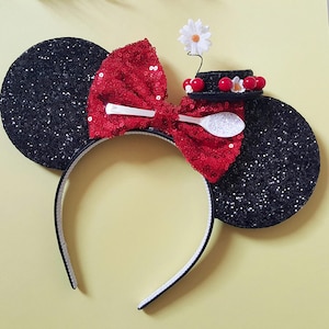 Mary Poppins Mouse Ears Headband | Spoonful of Sugar | Poppins Headband Ears | Spoonful of Sugar Mouse Ears| Mary Poppins