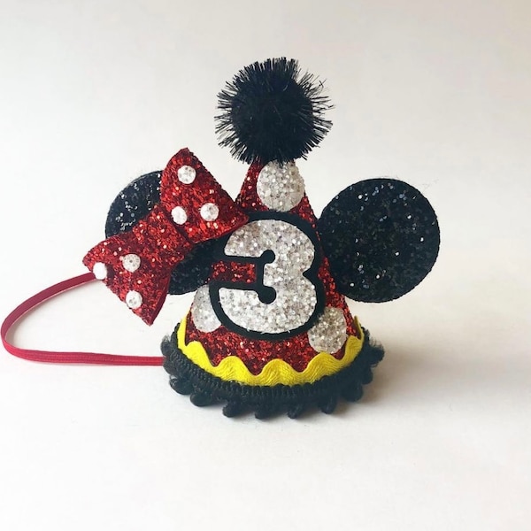 BIRTHDAY Mouse Ears Hat | Birthday | Ears | Mouse Birthday| | Mickey Style | Mouse Birthday