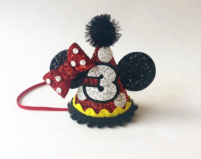 BIRTHDAY Mouse Ears Hat | Birthday | Ears | Mouse Birthday| | Mickey Style | Mouse Birthday