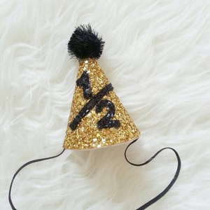 Half Birthday Mini Glittery Party Hat | 6 Months Birthday | Cake Smash | Half Birthday | Birthday Hat | Party Hat