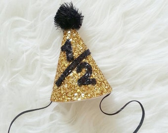 Mini sombrero de fiesta brillante para medio cumpleaños / Cumpleaños de 6 meses / Smash de pastel / Medio cumpleaños / Sombrero de cumpleaños / Sombrero de fiesta
