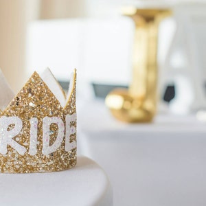 Bachelorette Party BRIDE Crown in Gold and White | Bridal Shower | Bride Crown | Birthday Crown