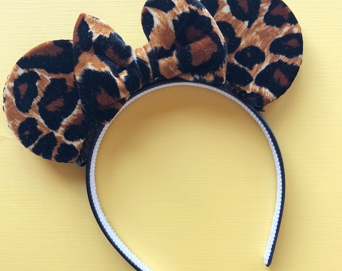 Velvet Mouse Ears || Velvet || Jungle Mouse Ears || Leopard Mouse Ears || Mouse Ears