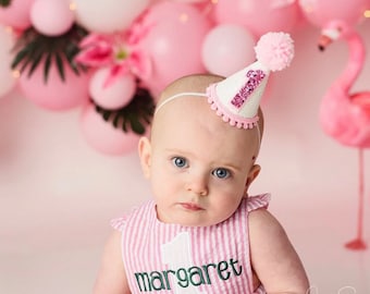Mini Glittery Birthday Party Hat | Birthday Girl 1st Birthday Party | Cake Smash | 1st Birthday | Baby Birthday | Ready to Ship