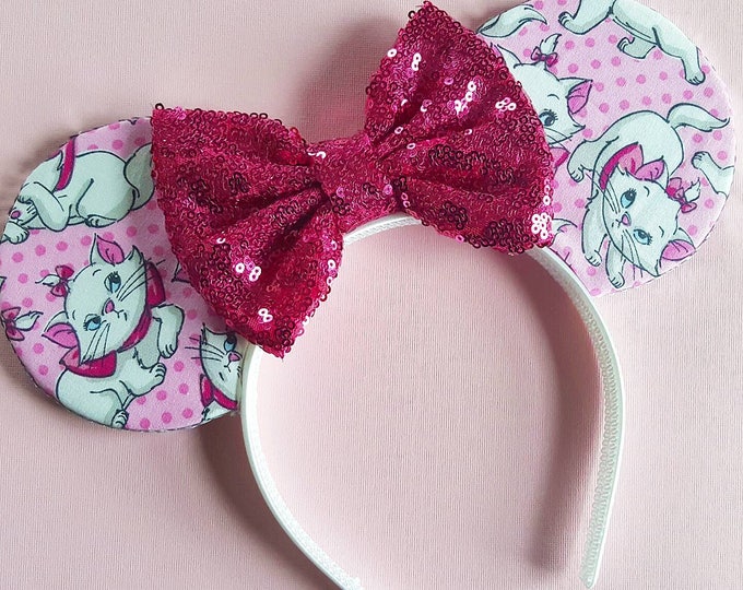 Marie Mouse Ears ||  Ears ||  Mouse Ears || Mouse Ears Headband | Marie Ears || Sparkle Cat Mouse Ears || RTS